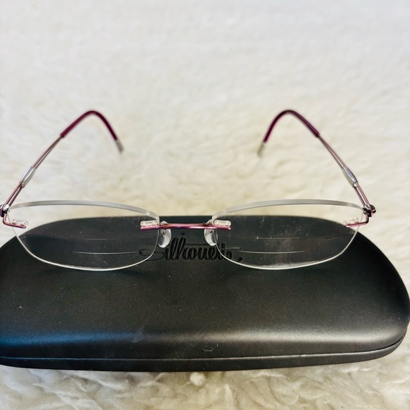 Silhouette Rimless Rose Gold/Burgundy 4299 40 6053 Eyeglasses Frame w/ Case - Picture 8 of 16